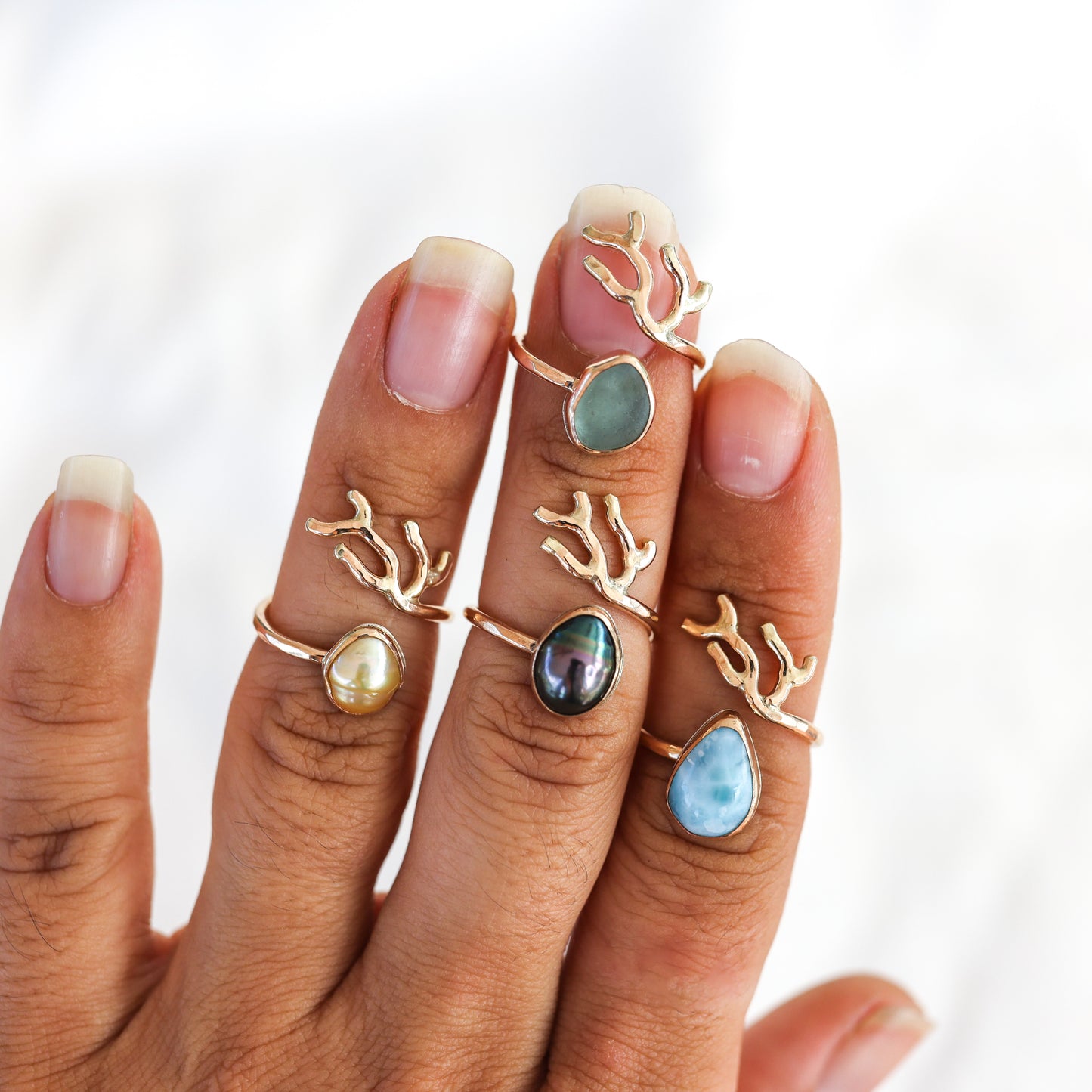 Gold Sz. 7 Coral Branch Ring