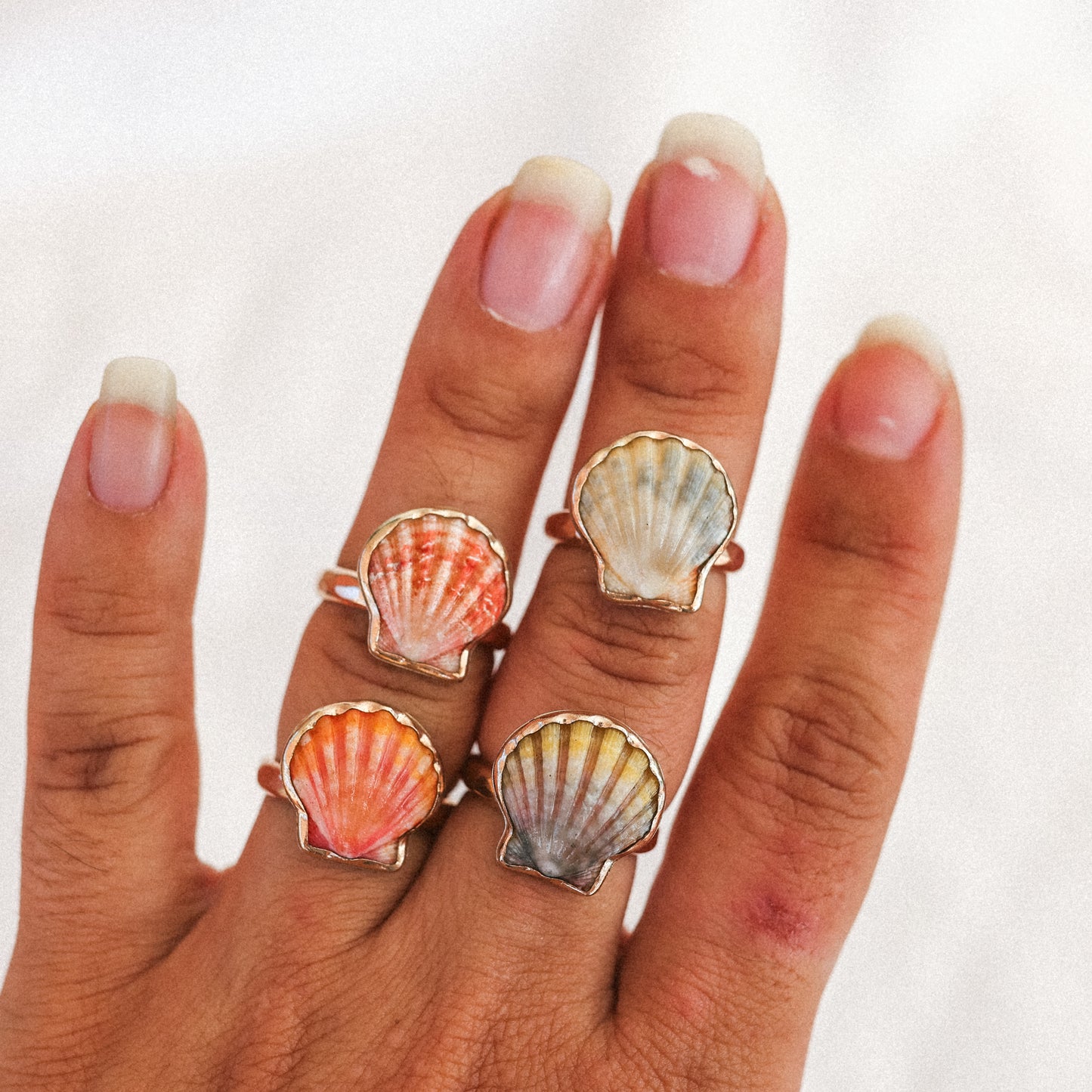 Gold Size 7 Sunrise Shell Ring