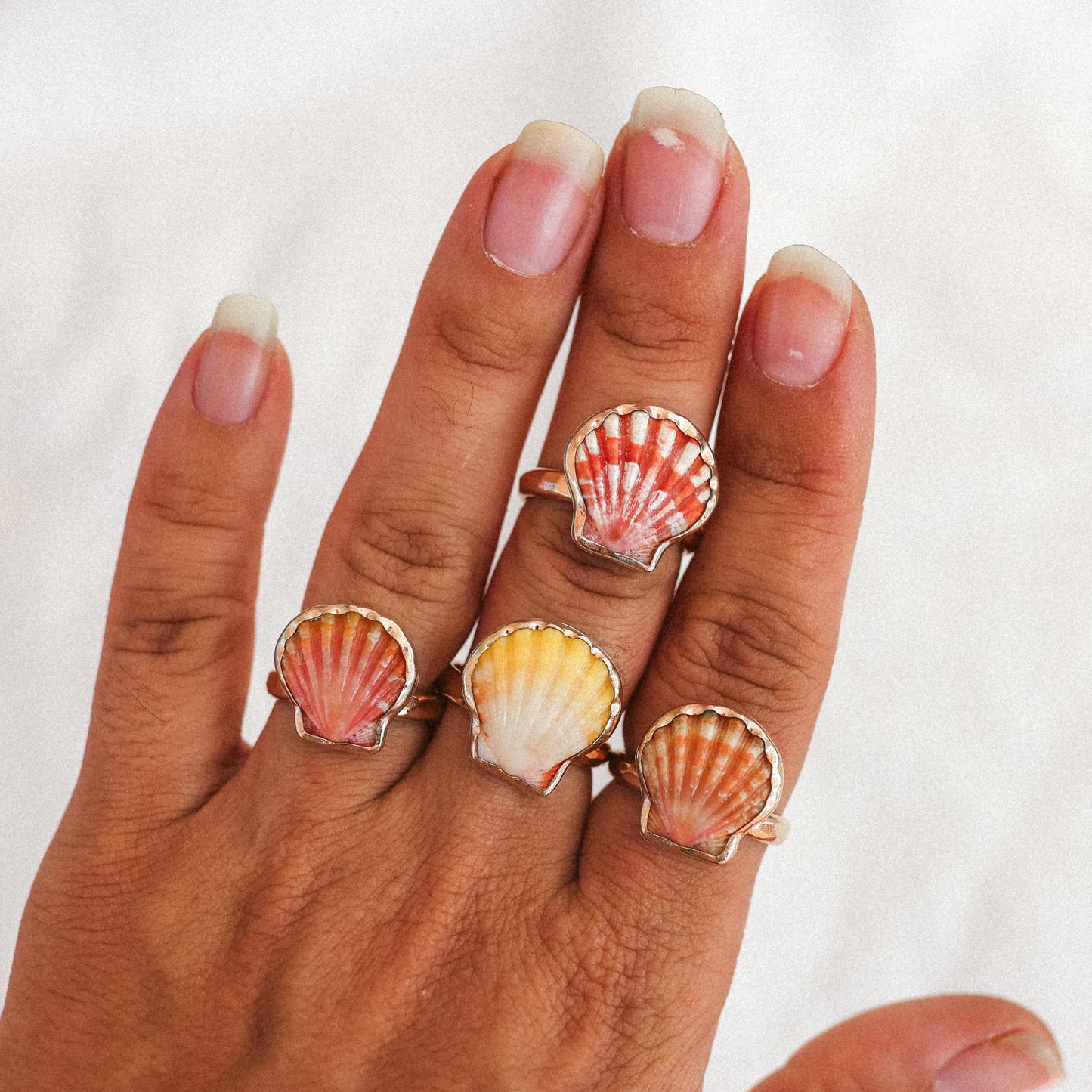 Gold Size 9 Sunrise Shell Rings