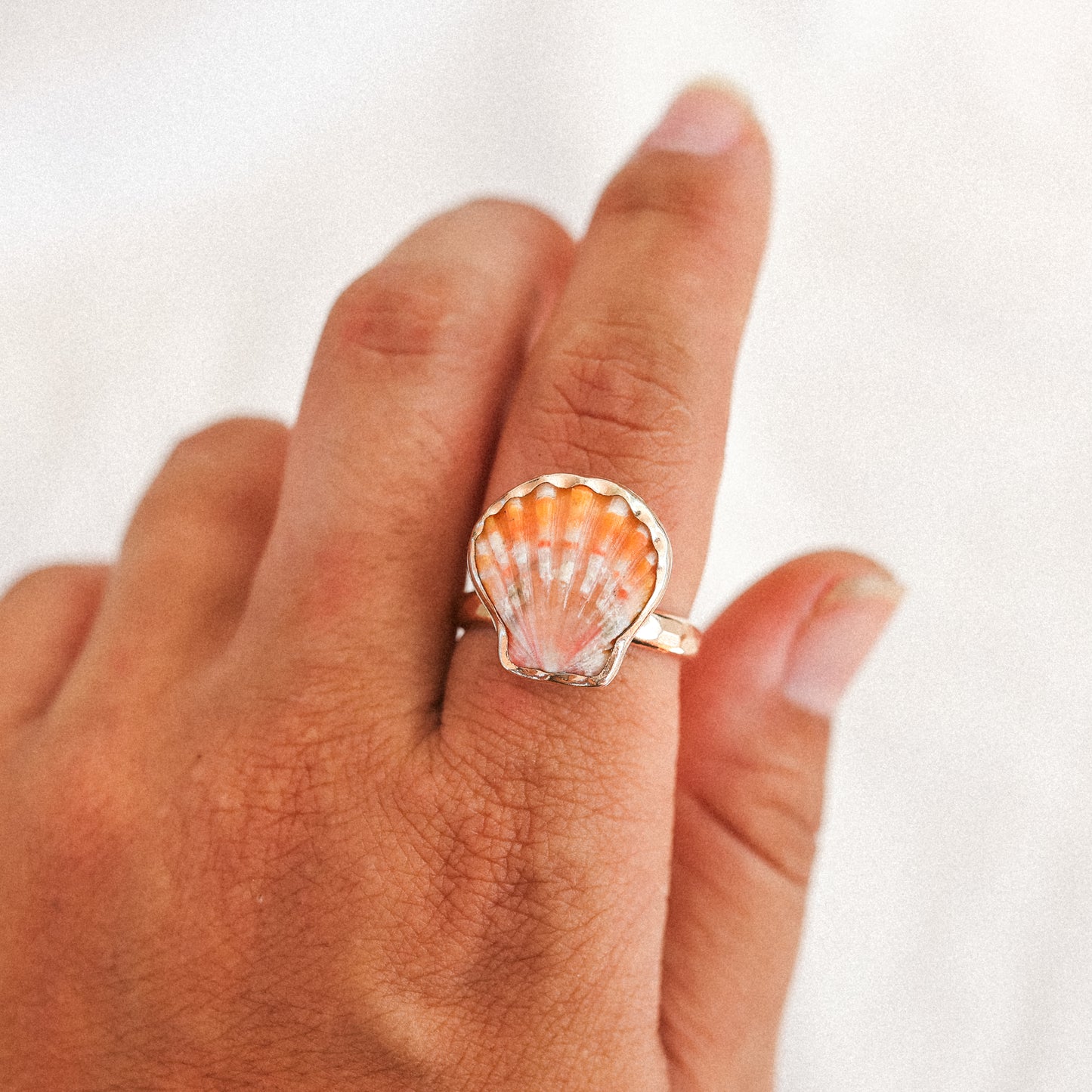 Gold Size 10 Sunrise Shell Ring