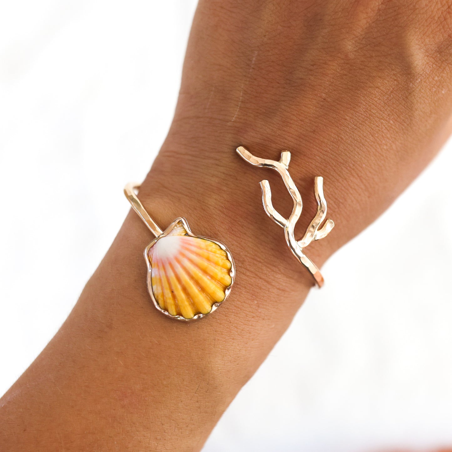 Gold Coral Branch Cuff