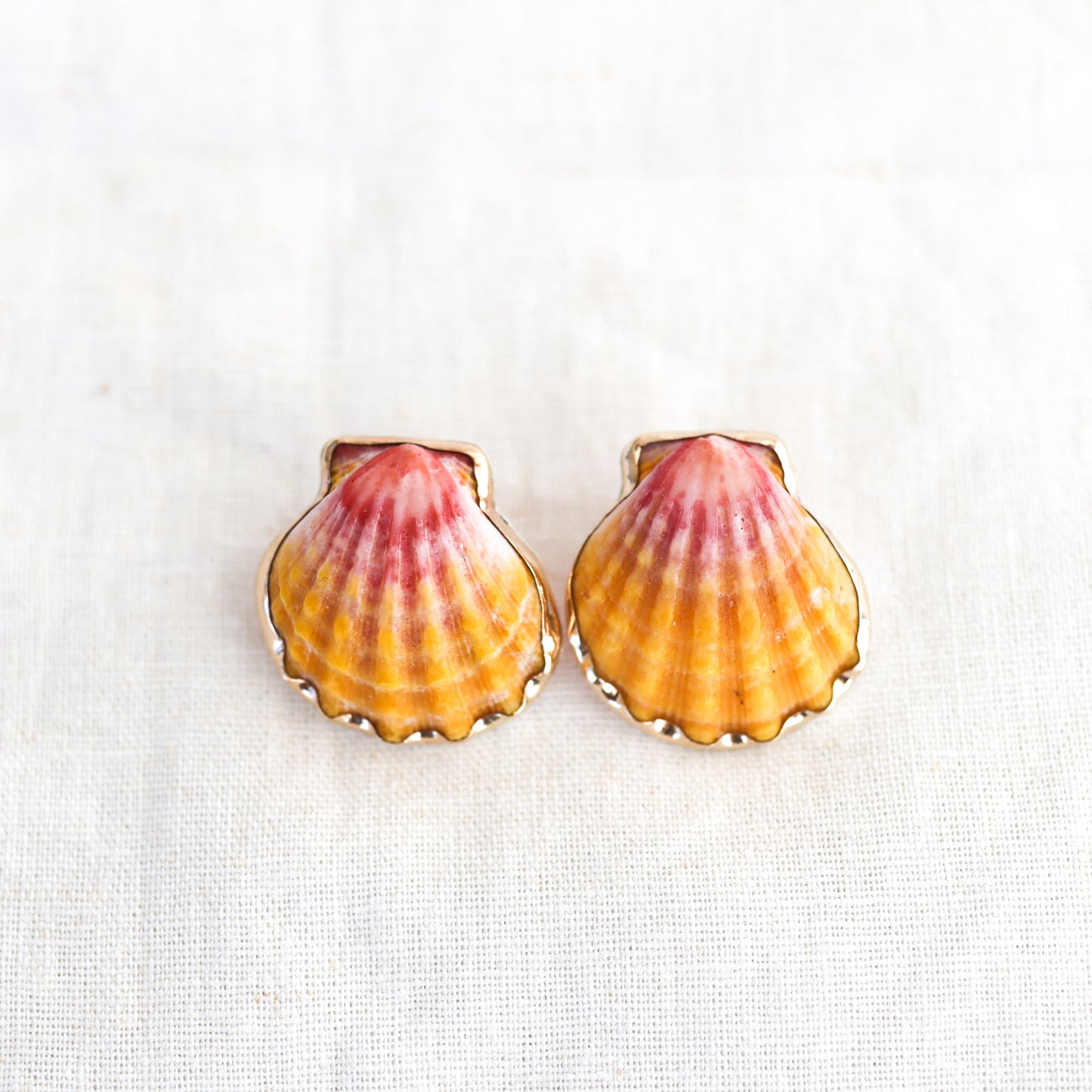 Gold Sunrise Shell Studs