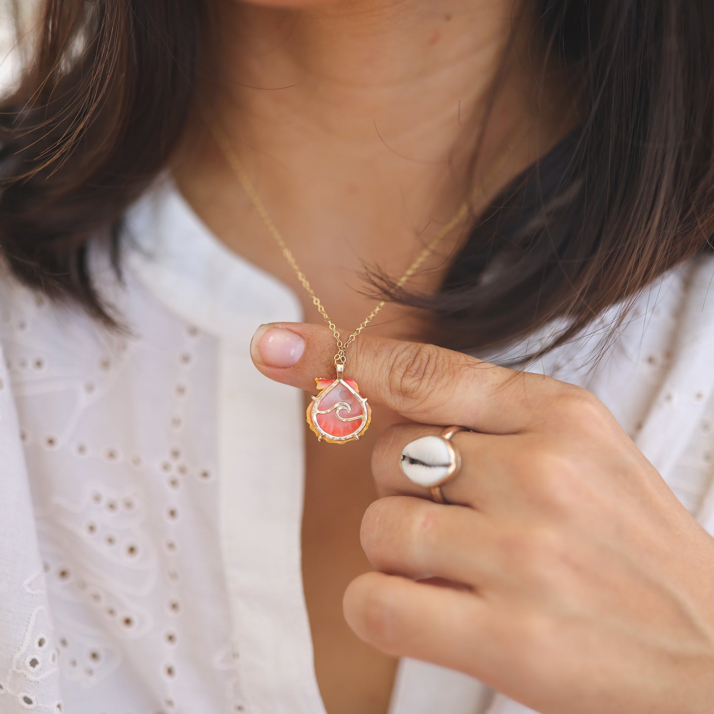 Gold Ocean Drop Sunny Necklaces