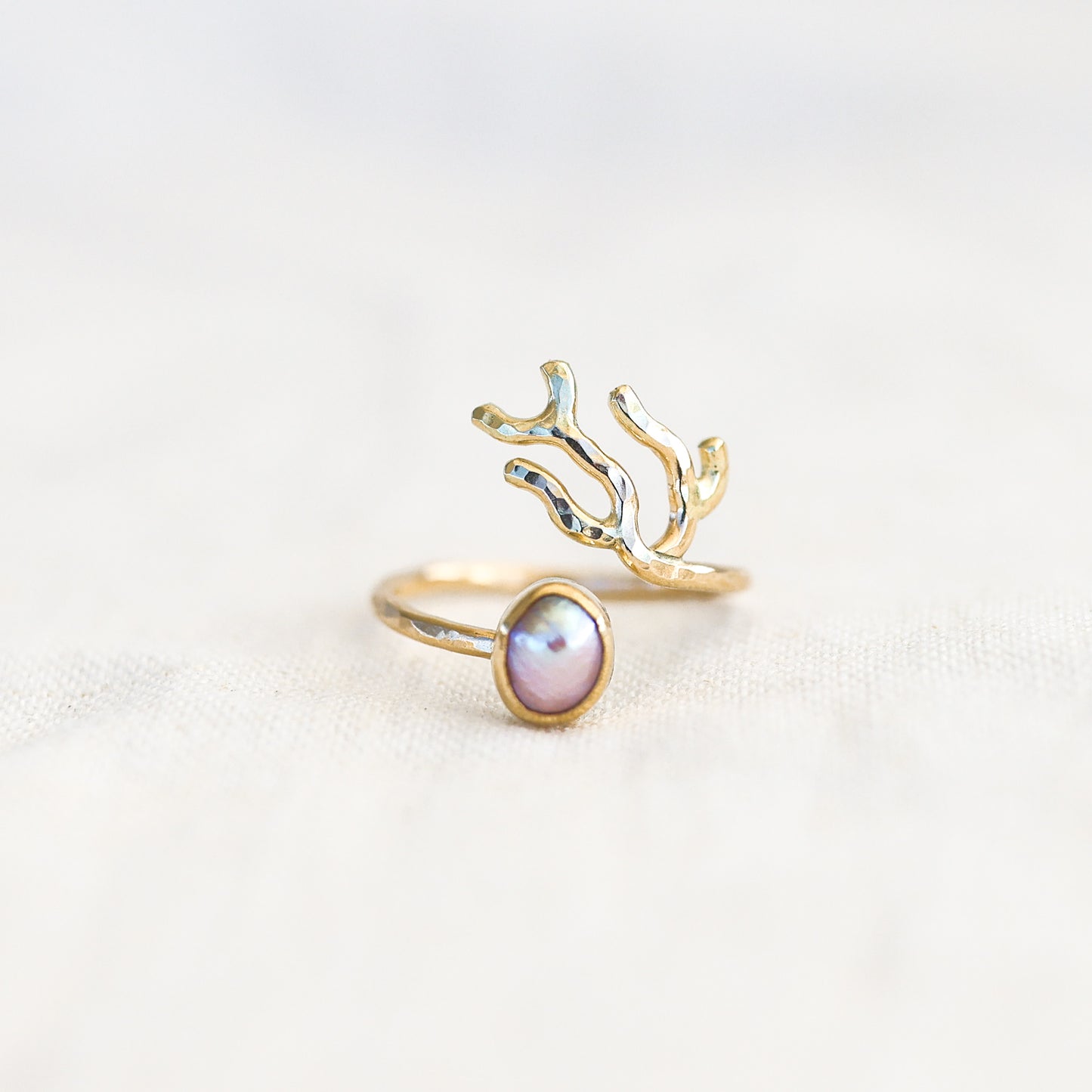 Gold Sz. 9 Coral Branch RIng