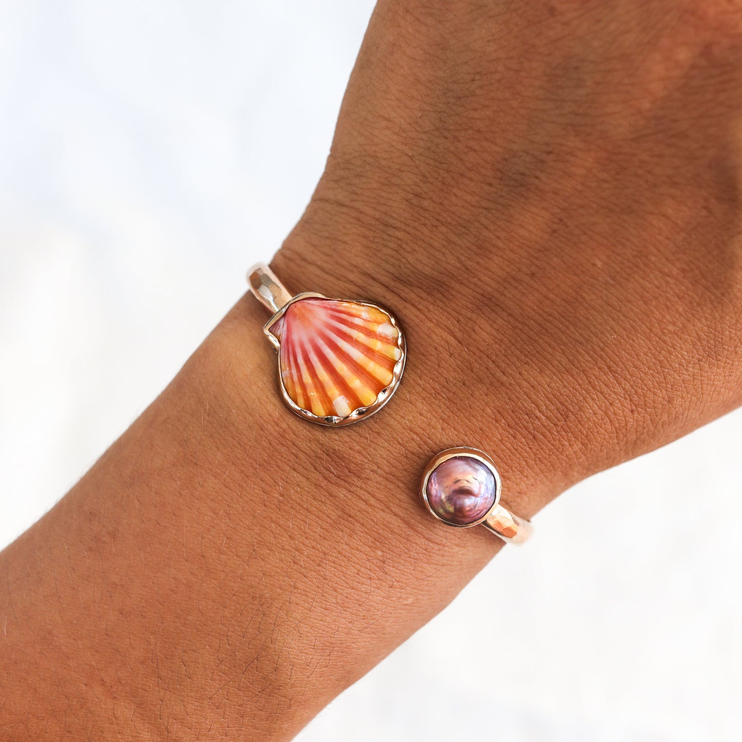 Gold Sunrise Shell and Pink Edison Pearl