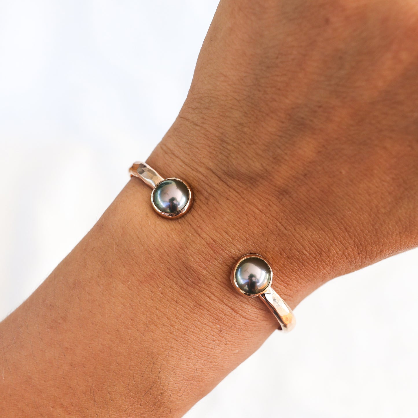 Gold Double Tahitian Pearl Cuff