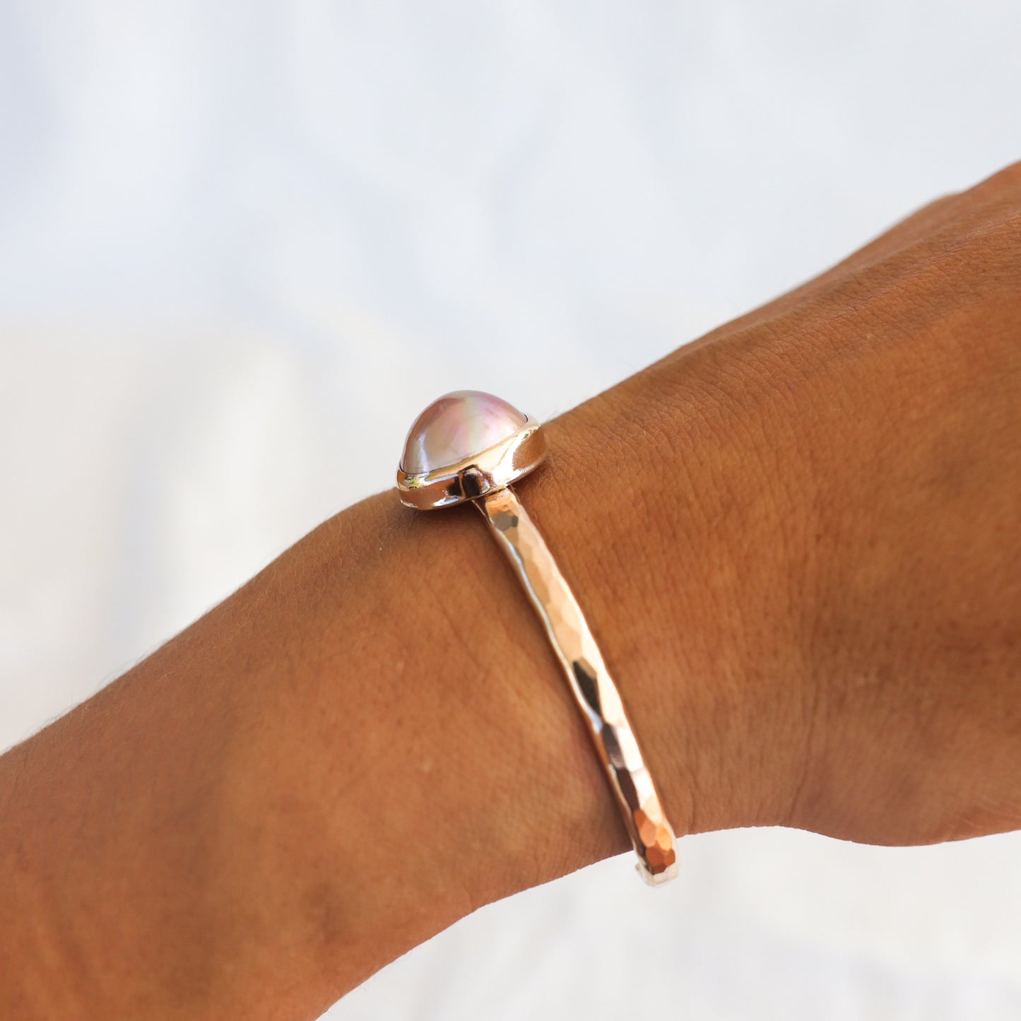 Gold Pink Edison Pearl Cuff