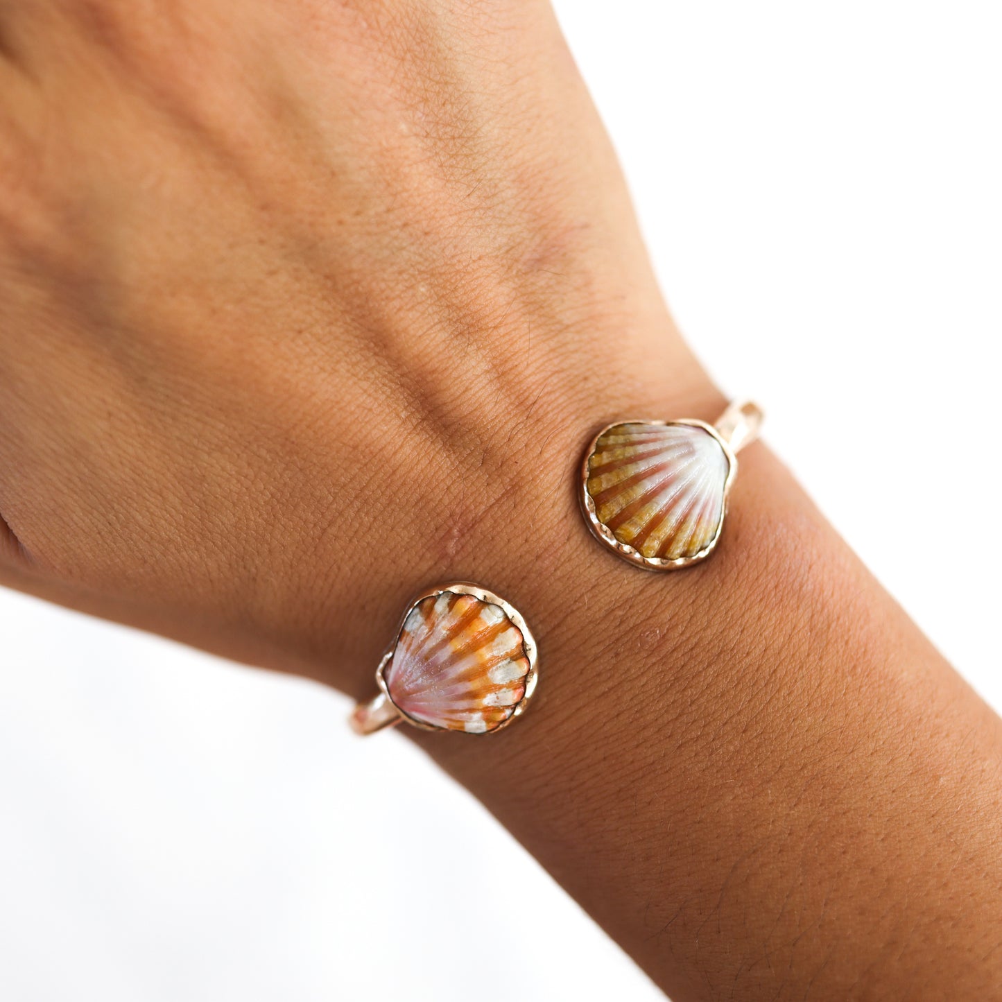 Gold Double Sunrise Shell Cuff