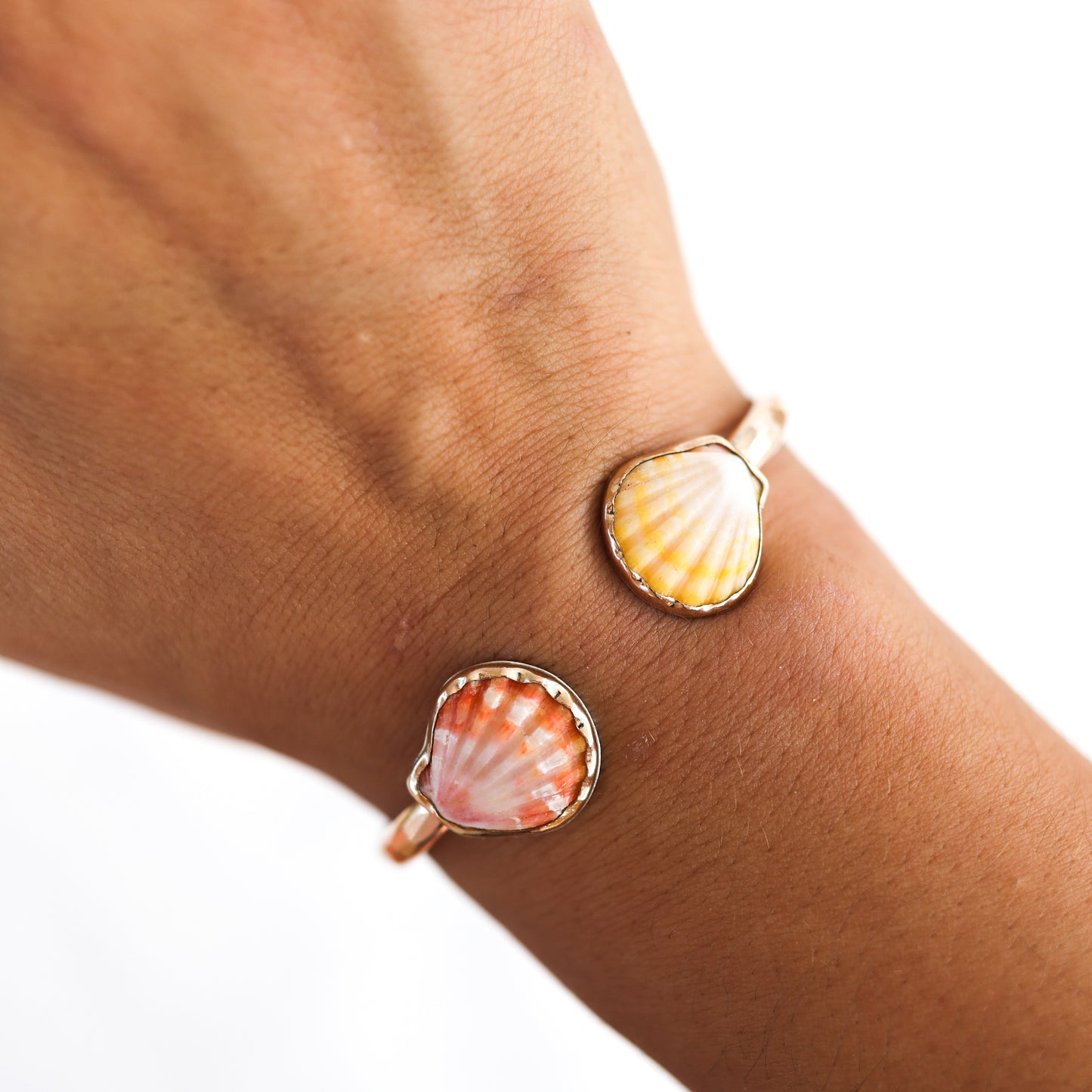 Gold Double Sunrise Shell Cuff