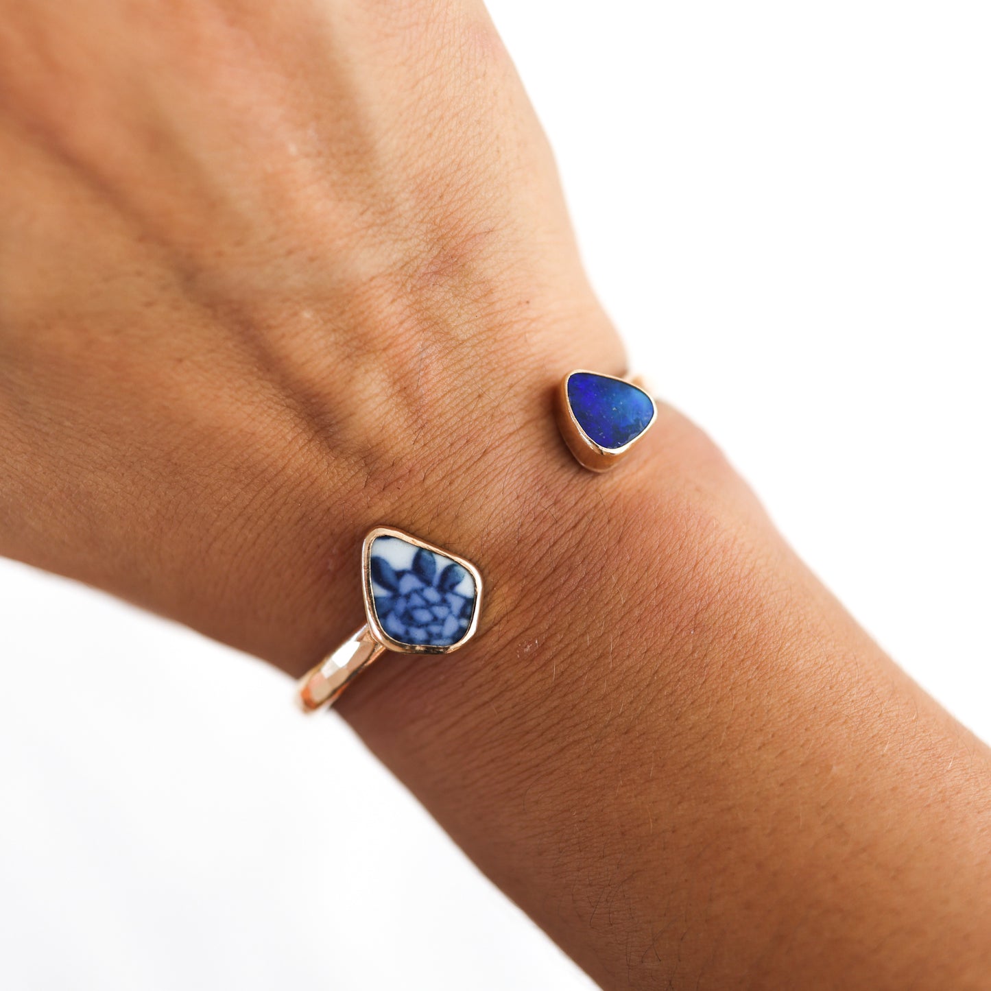 Gold Sea Pottery and Australian Opal Cuff