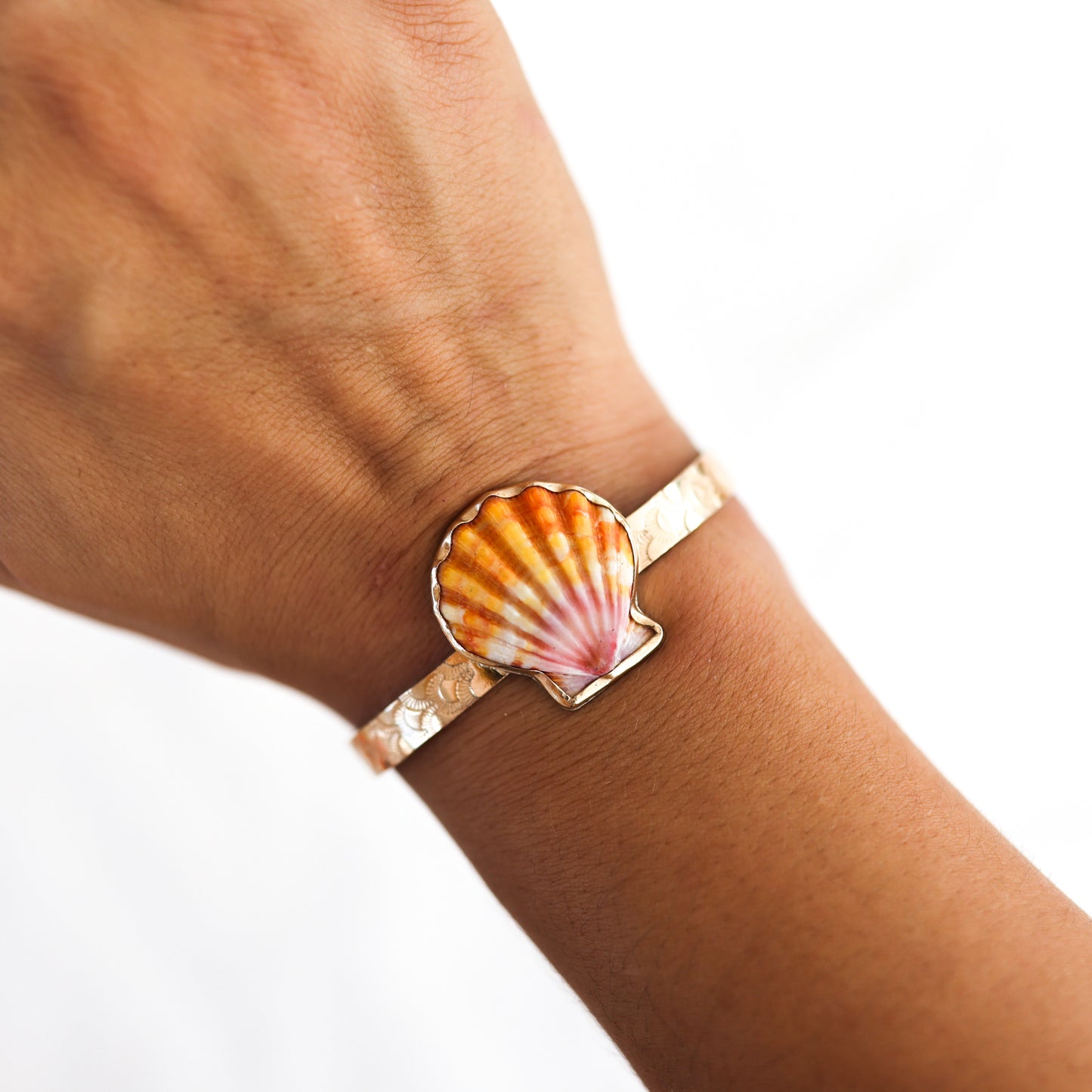 Gold Sunrise Shell Mermaid Cuff