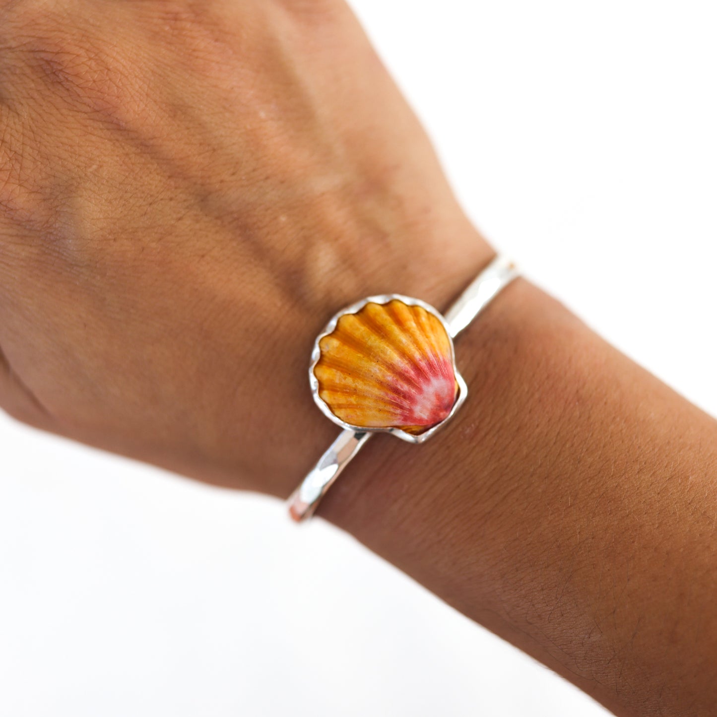 Silver Sunrise Shell Cuff