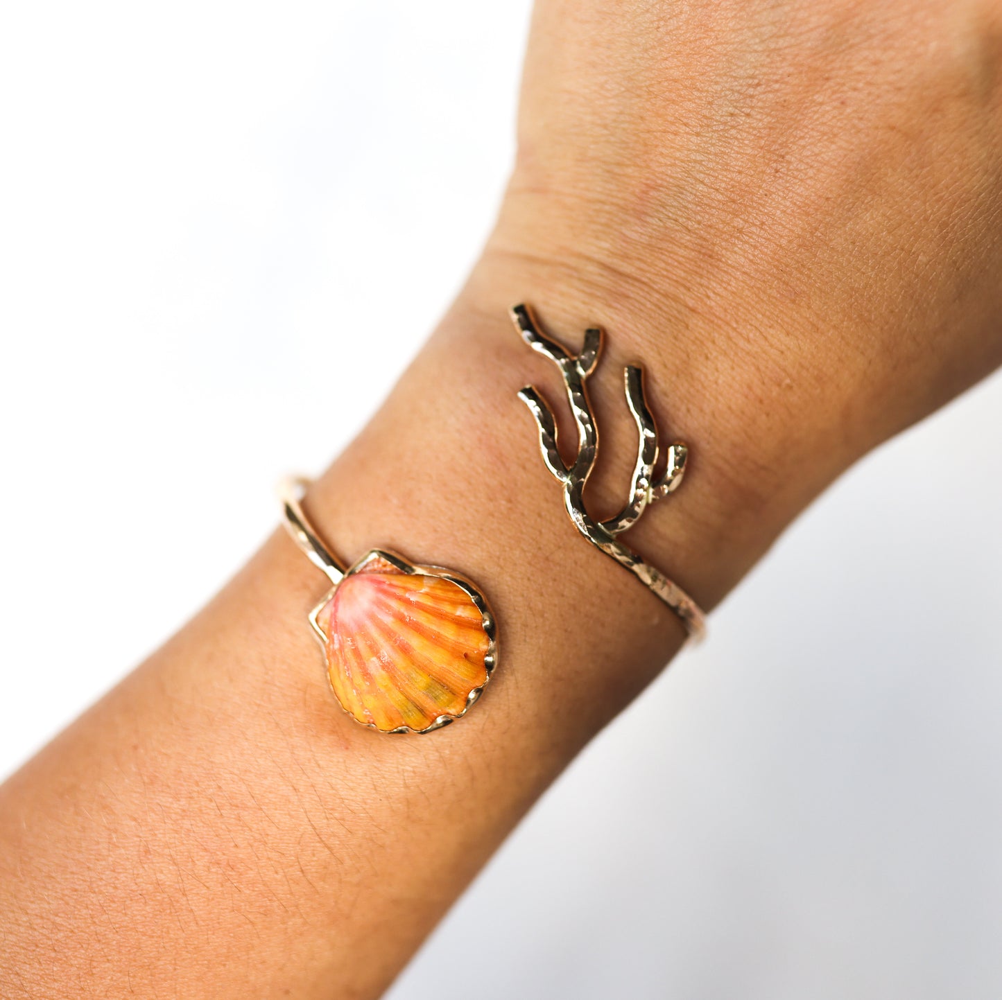 Gold Coral Branch Cuff