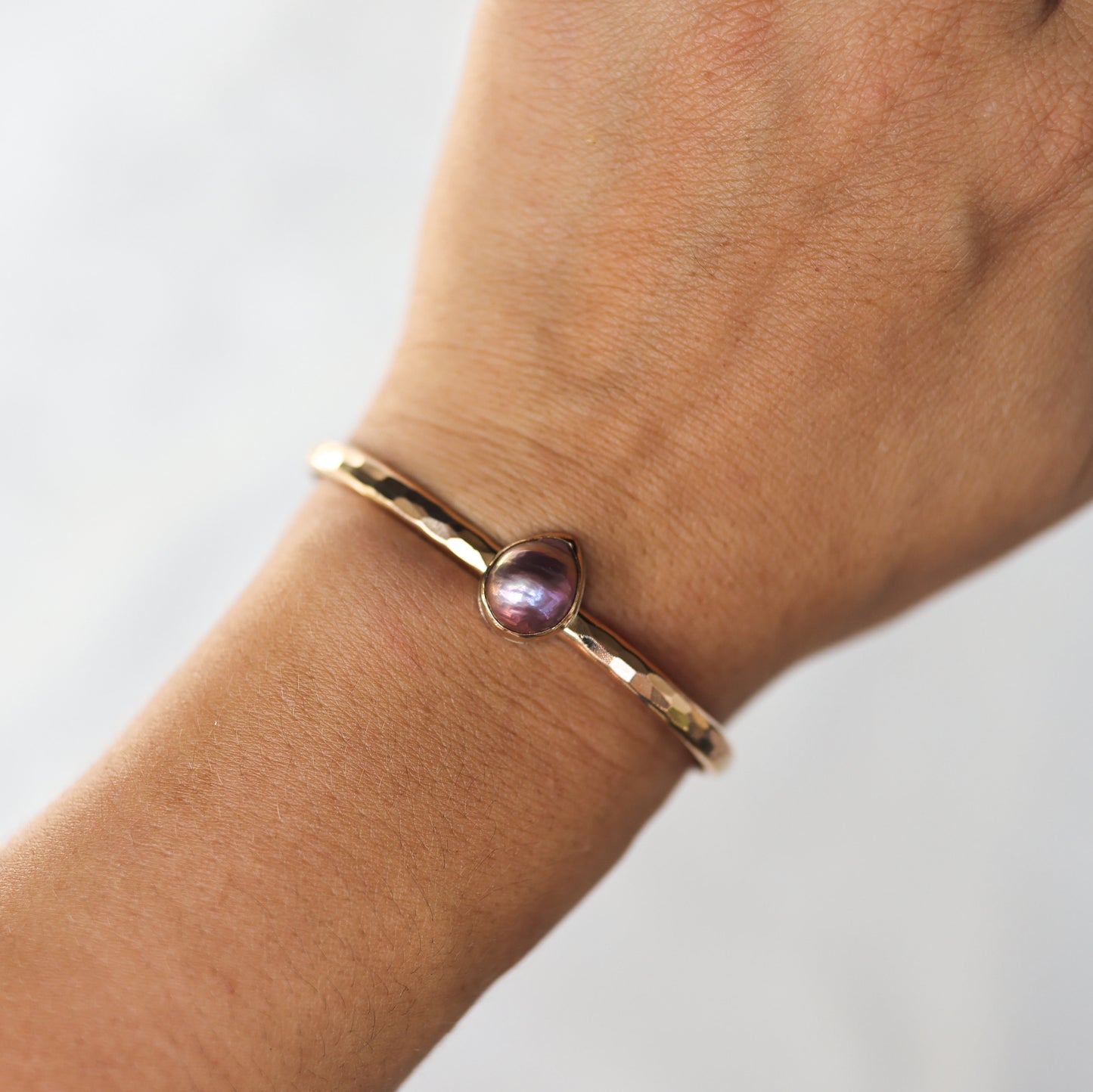 Gold Pink Edison Pearl Cuff