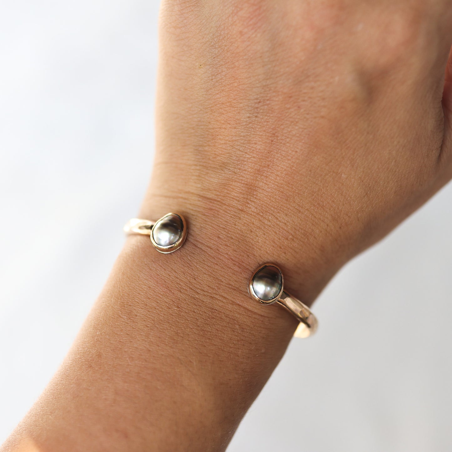 Gold Double Tahitian Pearl Cuff