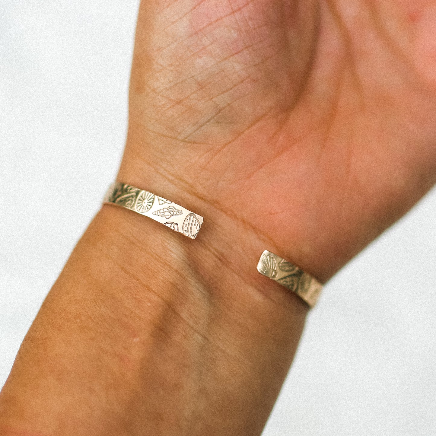 Gold Stamped Shell Cuff