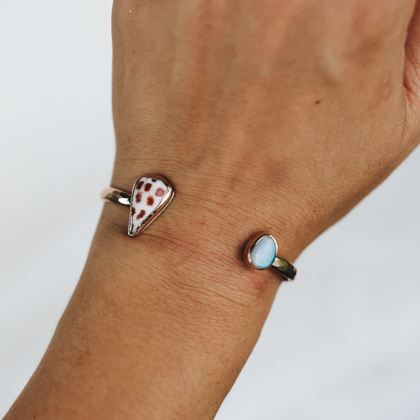 Gold Hebrew Cone And Australian Opal Cuff