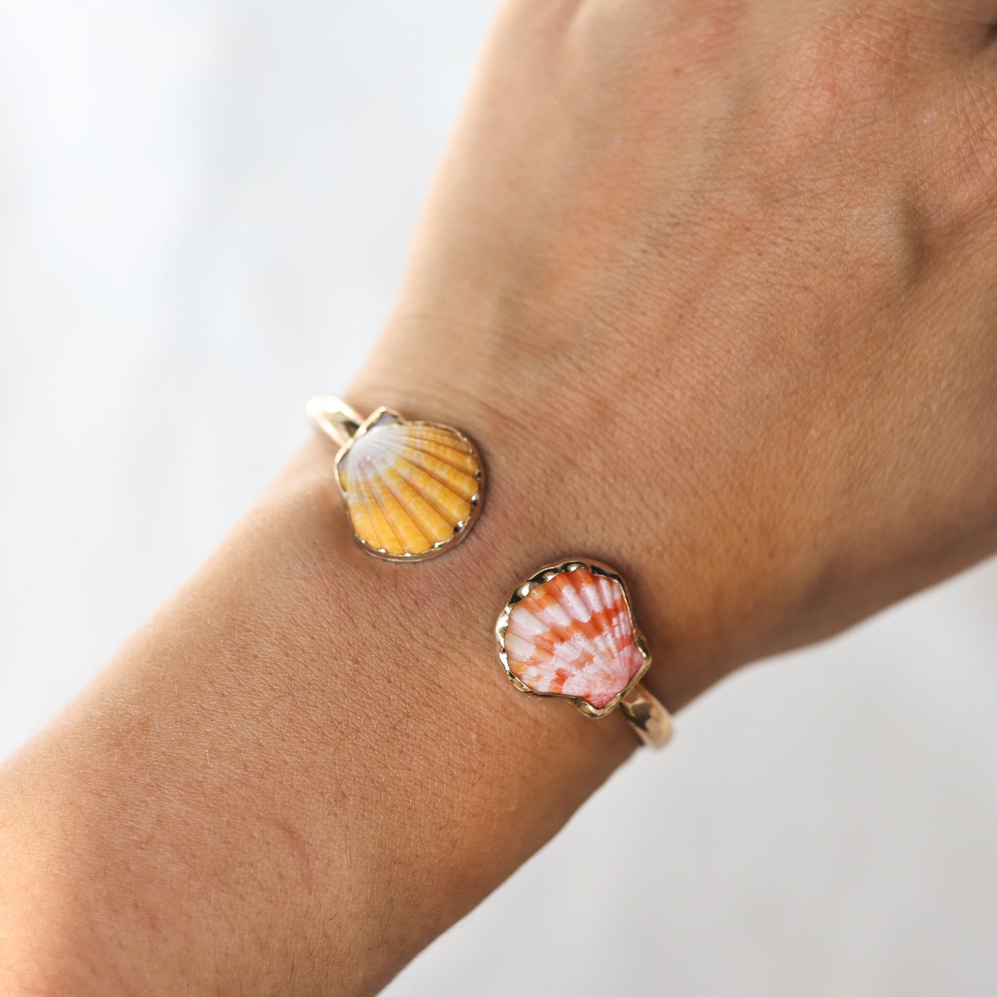 Gold Double Sunrise Shell Cuff