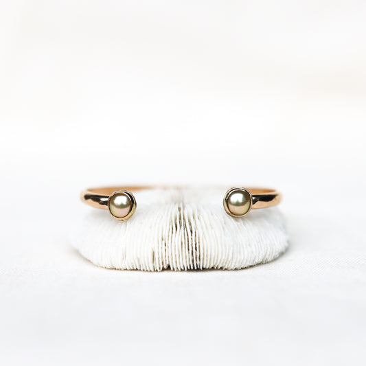 Gold Double South Sea Pearl Cuff