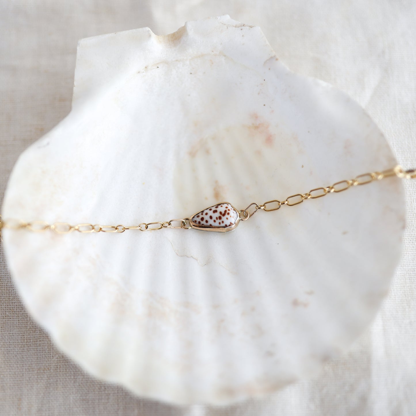 Gold Cone Shell Chain Bracelets