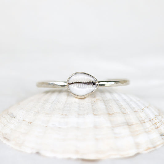 Silver Cowrie Shell Cuff
