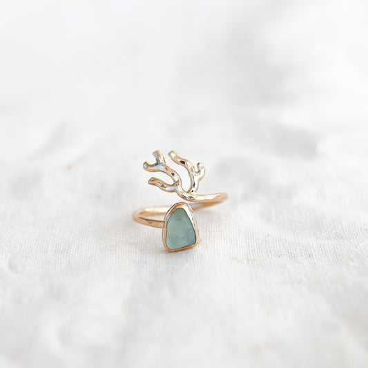 Gold Sz. 9 Coral Branch RIng