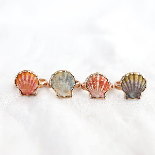 Gold Size 7 Sunrise Shell Ring