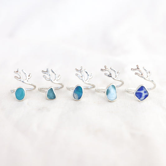 Silver Coral Branch Rings