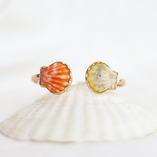 Gold Double Sunrise Shell Cuff