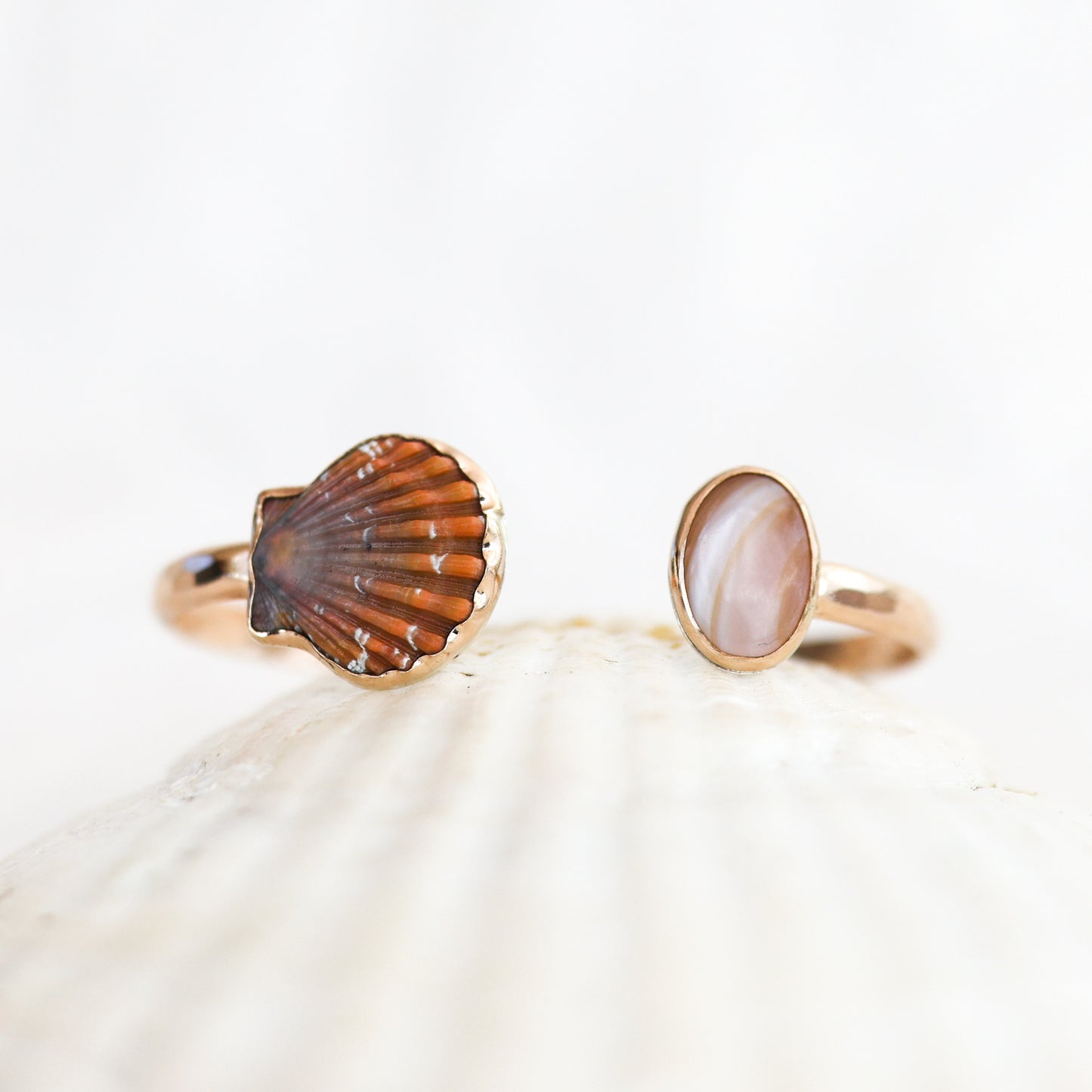 Gold Sunrise Shell and Mother of Pearl Cuff