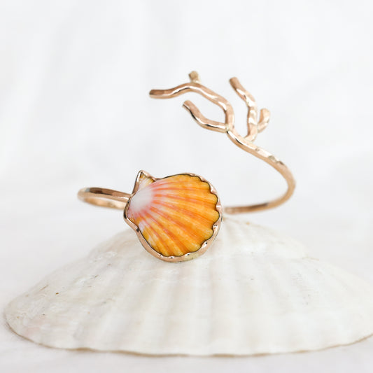 Gold Coral Branch Cuff