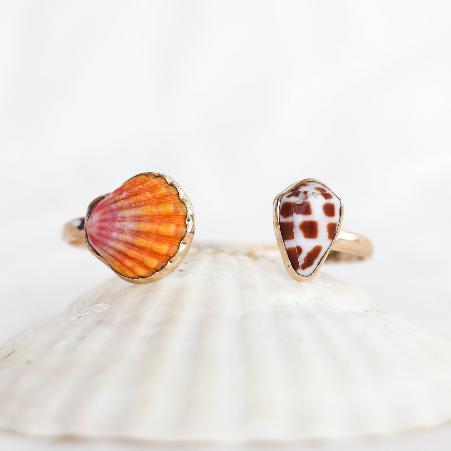 Gold Sunrise Shell and Hebrew Cuff