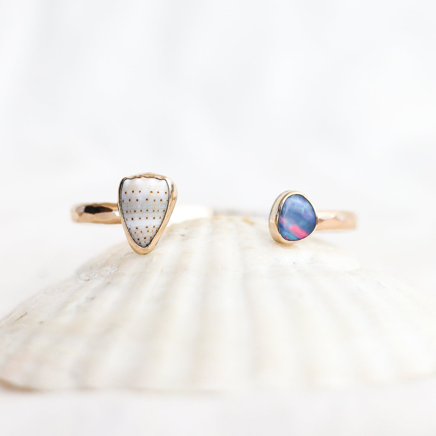 Gold Cone Shell and Australian Opal