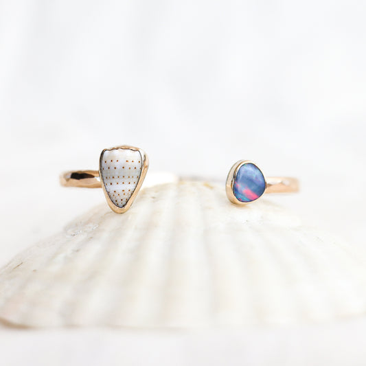 Gold Cone Shell and Australian Opal