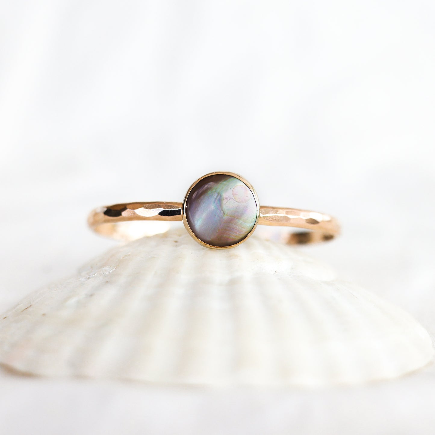 Gold Circle Mother of Pearl Cuff