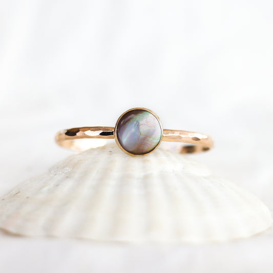 Gold Circle Mother of Pearl Cuff