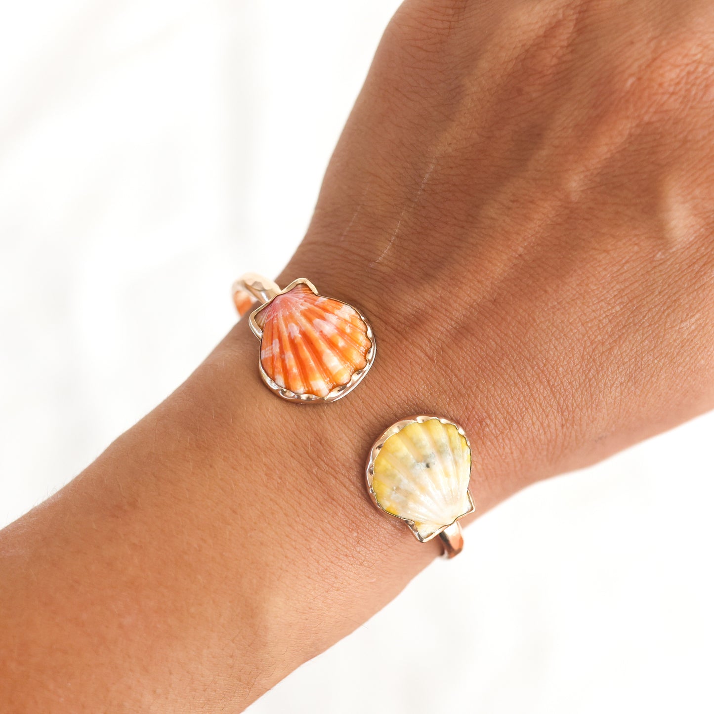Gold Double Sunrise Shell Cuff