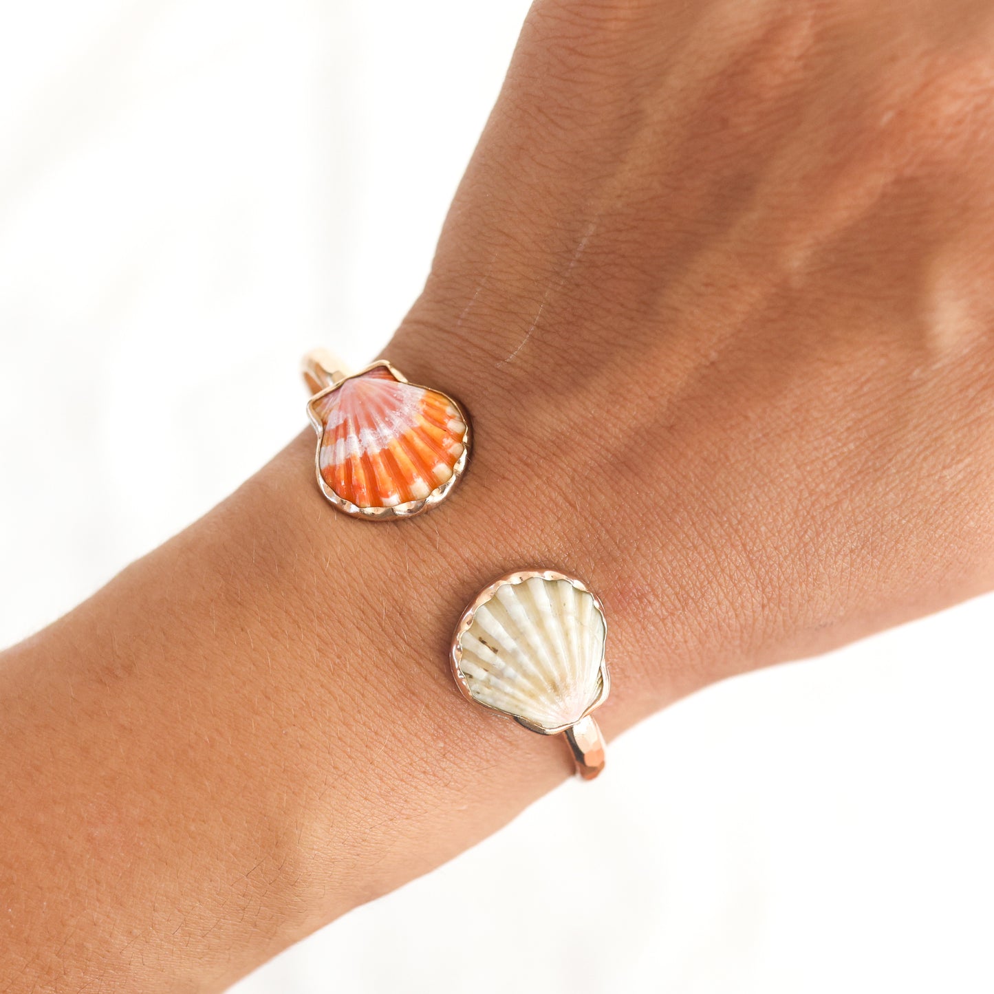 Gold Double Sunrise Shell Cuff