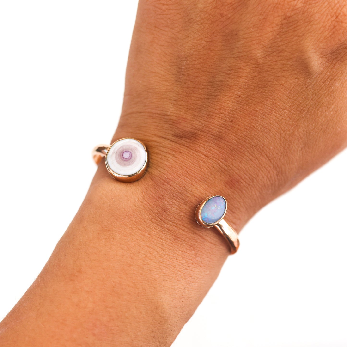 Gold Puka Shell and Australian Opal Cuff