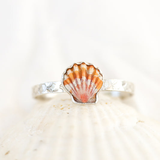 Silver Sunrise Shell Mermaid Cuff