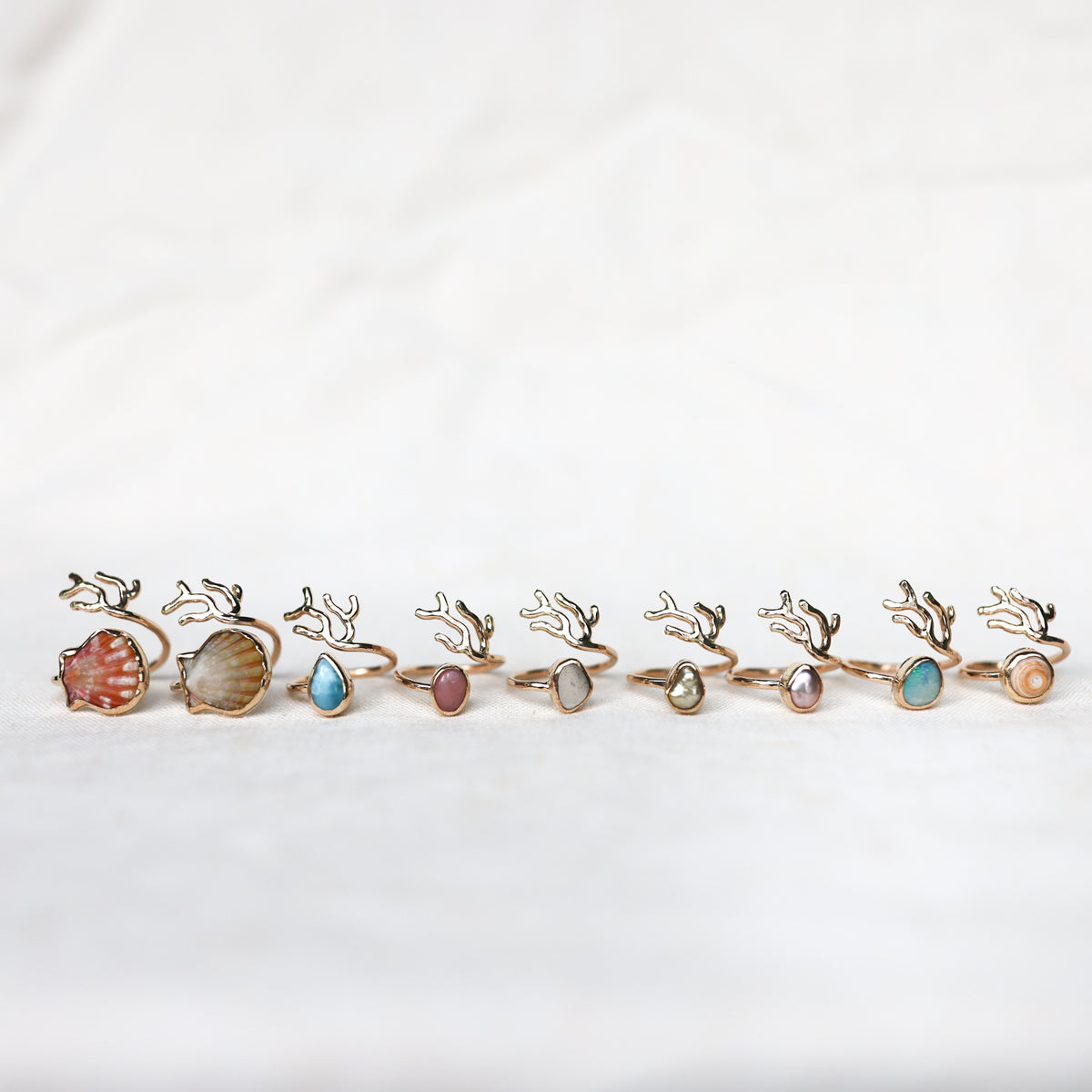 Gold Sz. 6 Coral Branch Rings