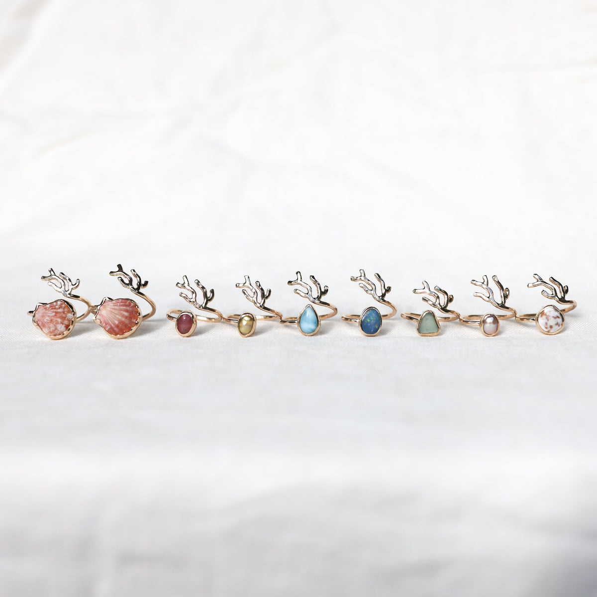 Gold Sz. 7 Coral Branch Ring