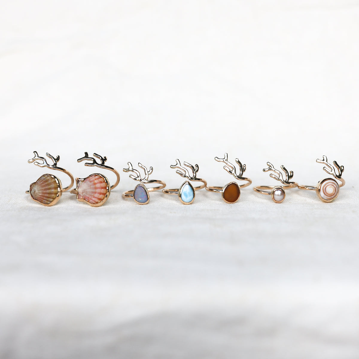 Gold Sz. 9 Coral Branch Rings