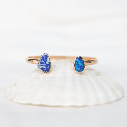 Gold Sea Pottery and Australian Opal Cuff