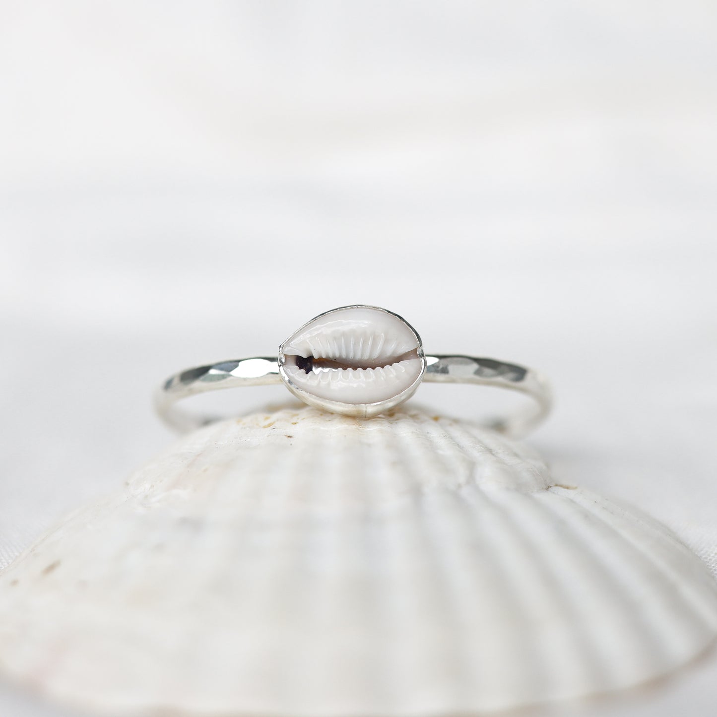 Silver Cowrie Shell Cuff