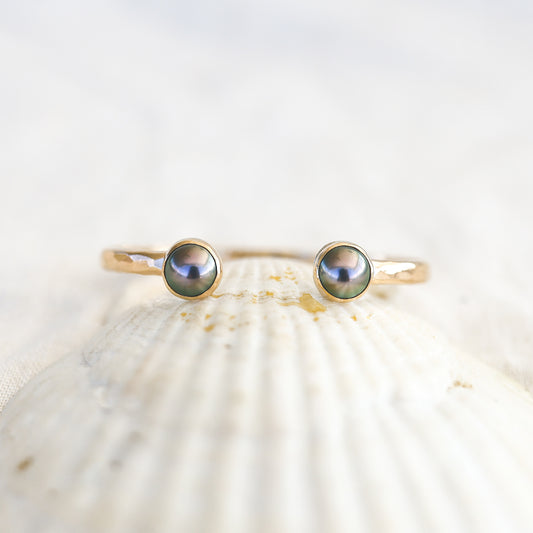 Gold Double Tahitian Pearl Cuff