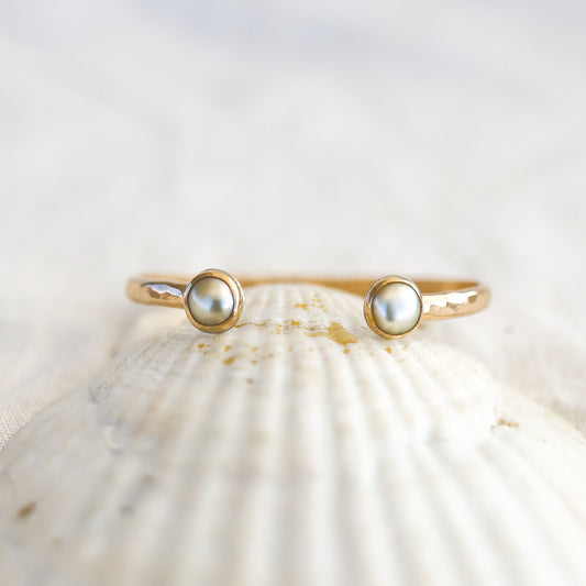 Gold Double South Sea Pearl Cuff