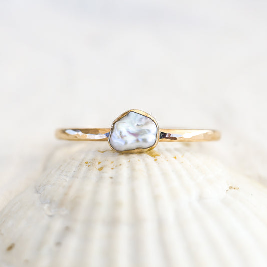 Gold White Edison Pearl Cuff