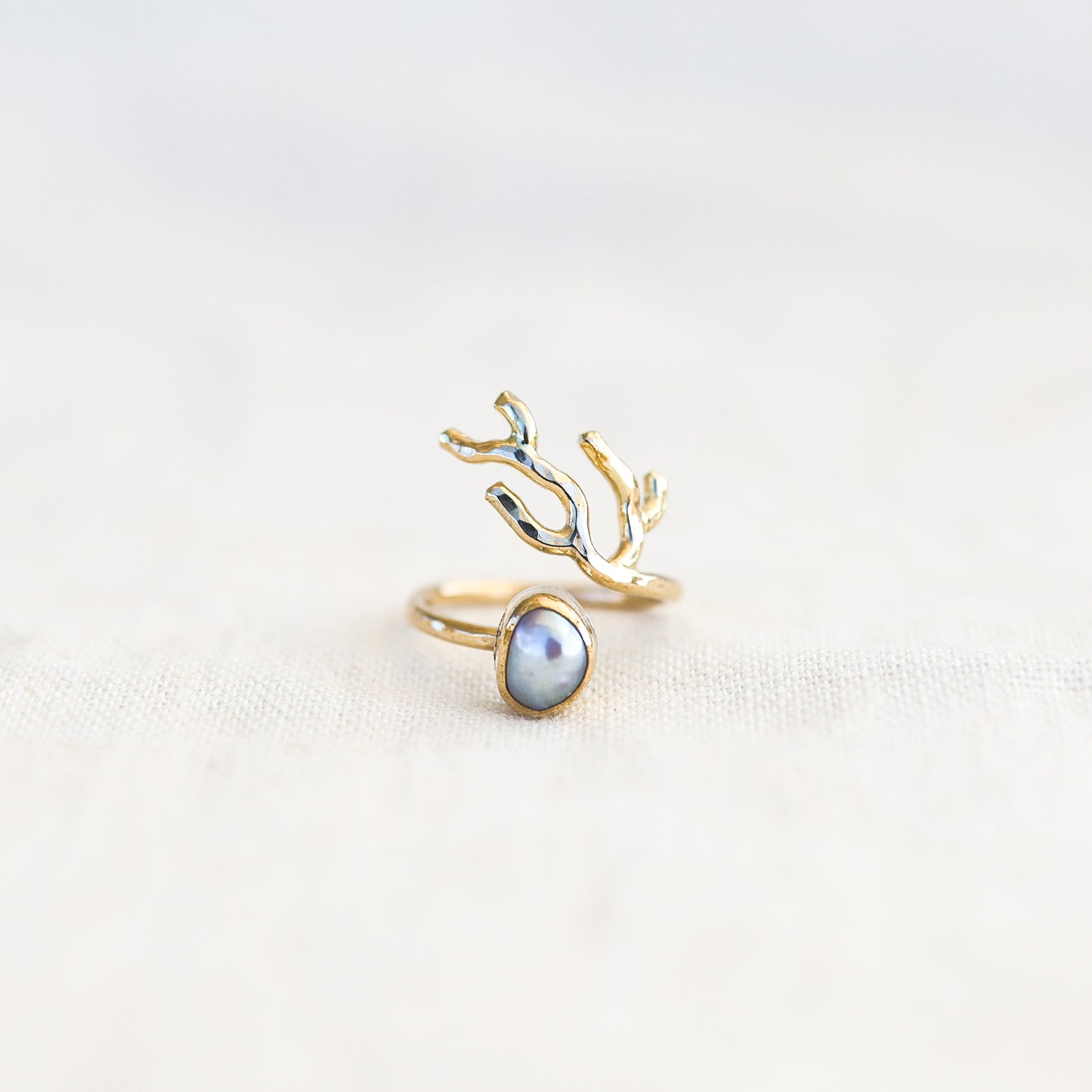 Gold sz. 5 Coral Branch Rings