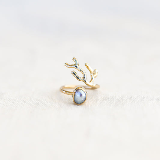 Gold sz. 5 Coral Branch Rings